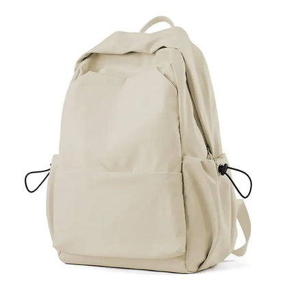 Beige backpack on a white background